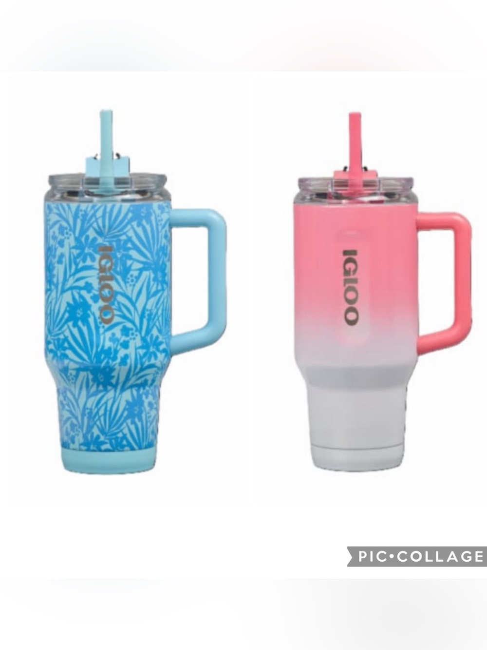 NWT Igloo tumblers flip and sip straw lid - selling as set of two!